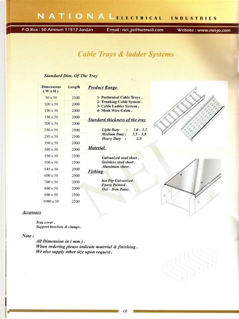 Image result for Cable Tray Sizes