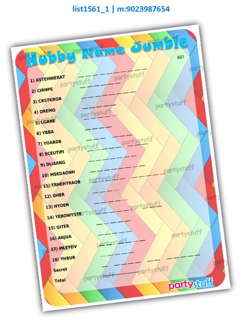 Husband theme designs in Tambola Housie, Paper Games, Props