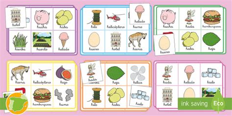 Bingo: La letra H-Spanish (teacher made) - Twinkl