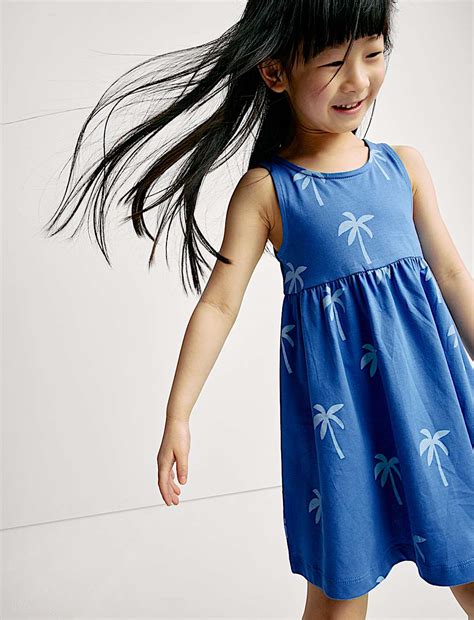 Buy Pure Cotton Palm Tree Dress (2-8 Yrs) at Marks & Spencer