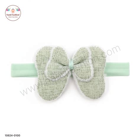 Baby Girl Pastel Green Bow Nylon Headband – Soft Stretch Hair Band ...