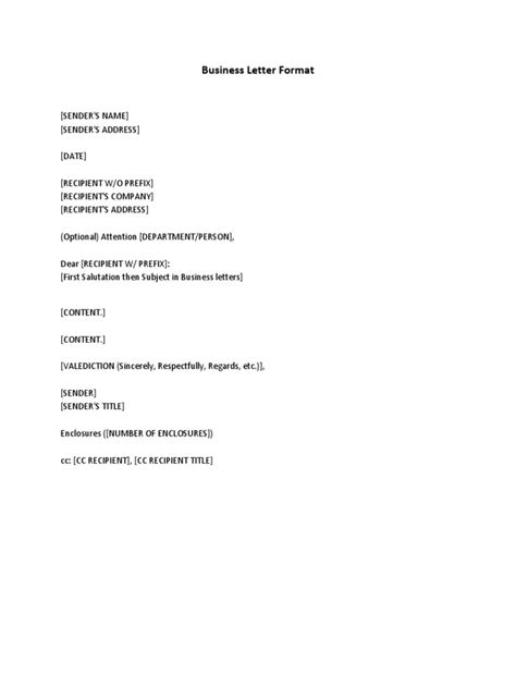 Business Letter Example PDF 的图像结果