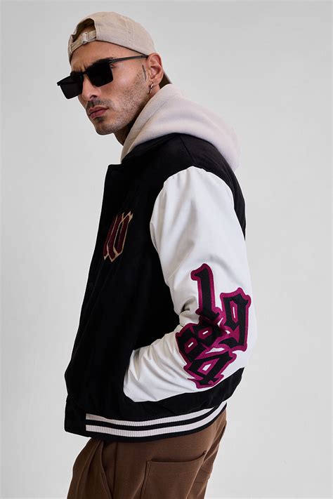 Buy Men's Killing Glance Black Varsity Jackets Online | Snitch – SNITCH