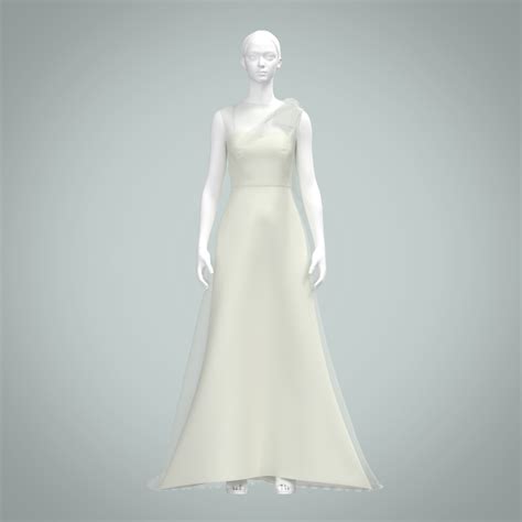 SLIM A LINE WEDDING DRESS WITH RIBBON_GARMENT