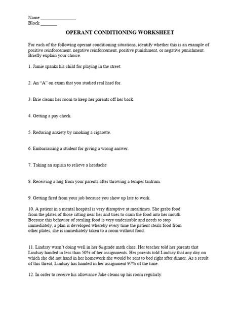 Operant Conditioning Exercises 的图像结果