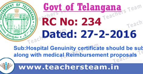 Hospital Genuinity certificate should be submitted along with medical ...