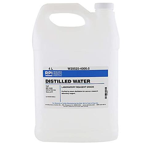 RPI Distilled Water, Laboratory Reagent Grade, 4 Liters : Amazon.in