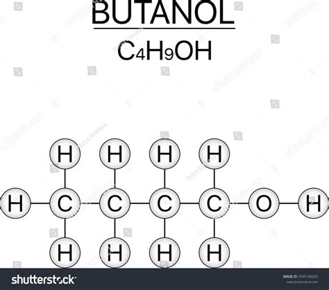 Butanol C4h9oh Structural Formula Black On: Stock-Vektorgrafik ...