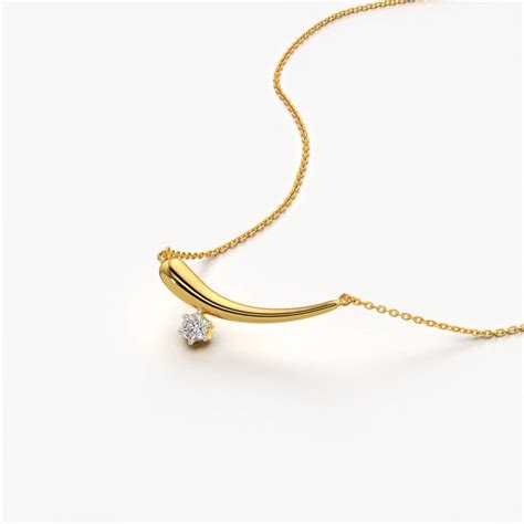 Minimal Curved Bar Necklace for Office Wear in 18K Gold Vermeil