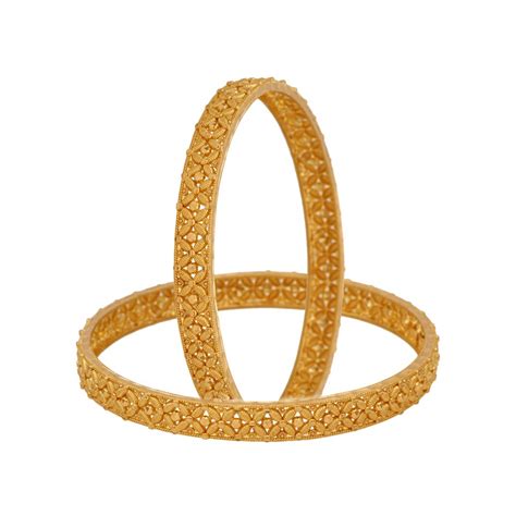 WHP Jewellers 22k Yellow Gold Bangle Set : Amazon.in: Fashion