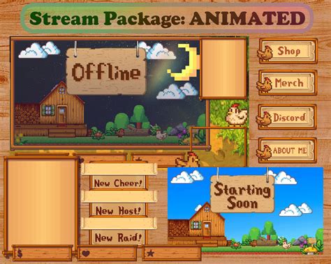 Stardew Valley Animated Stream Overlay Package, Pixel Art Farm (digital Download) - Etsy - agriculture in which stream