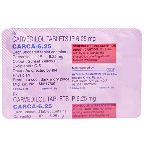 Carca-6.25 Tablet 15's Price, Uses, Side Effects, Composition - Apollo ...