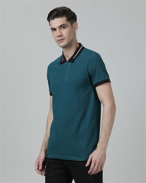 Casual Teal Blue Solid Polo T Shirt - Buy Online India – Crocodile