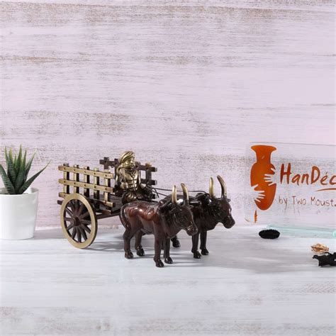 Buy Vintage Bullock Cart Brass Showpiece Online at Best Price