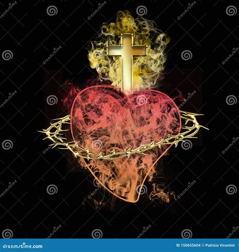 Sacred Heart of Jesus. Christian Symbol Stock Illustration ...