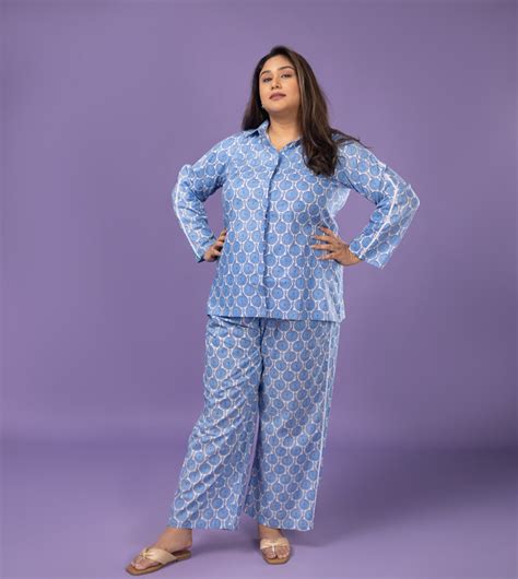 Plus Size Co-Ord Set | XL - 7XL | 100% Cotton | Blue – Sizeupp