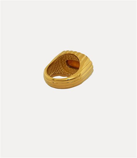 Denver Ring in GOLD-TIGER-EYE-Gemstone | Vivienne Westwood®
