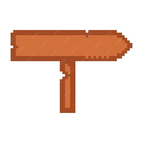 Pixel wooden roadside sign | Premium Vector