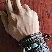 Buy Shining Diva Fashion Stylish Multi Strand Leather Bracelet for Men ...