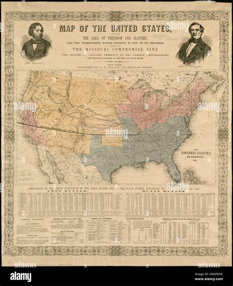 Map of the United States, showing by colors the area of freedom and ...