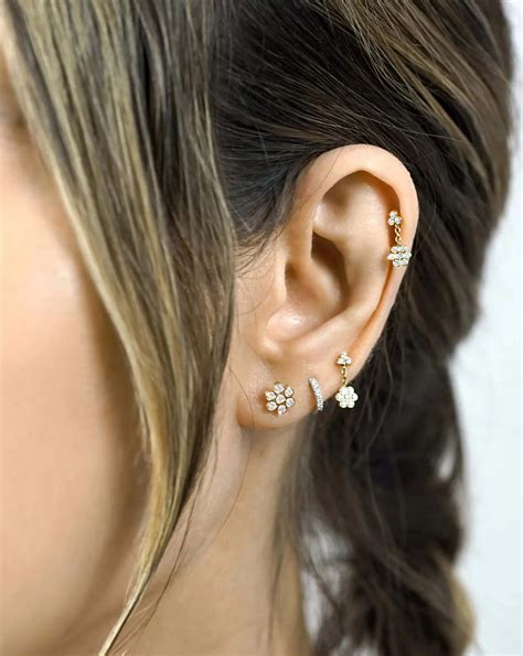 Diamond Tragus Ear Piercings