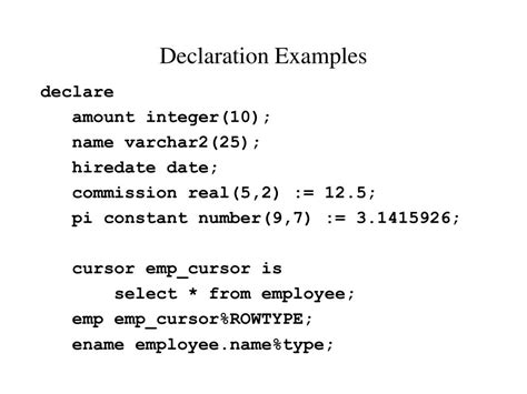 Image result for Declare in SQL Oracle