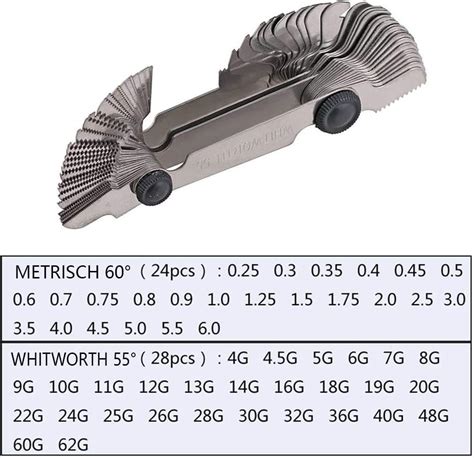 Buy Omex Thread Measuring Gauge Stainless Steel Pitch Gauge Thread ...