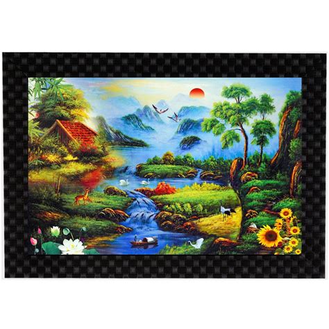 Buy MLH Handicraft Scenery Gift Set With UV Print Wall Painting Online ...