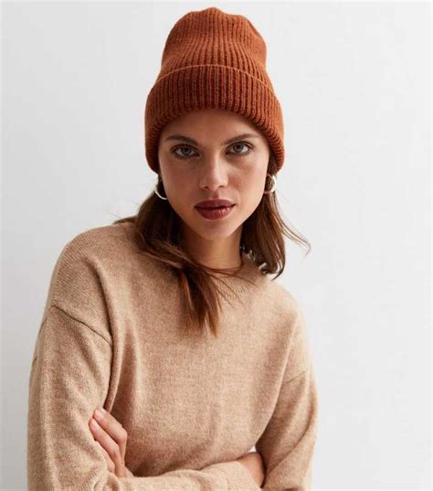 Rust Ribbed Beanie | New Look