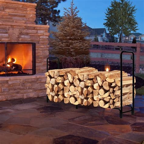 Gaierptone 48.5-in x 14.5-in x 96.5-in Steel Indoor log rack in the ...