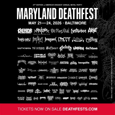 Maryland Death Fest XXI (Year Passes Will Not Be Accepted) - Baltimore ...