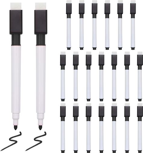 VEGCOO 22PCS Whiteboard Pens Black, Dry Wipe Pens for Whiteboard, White ...