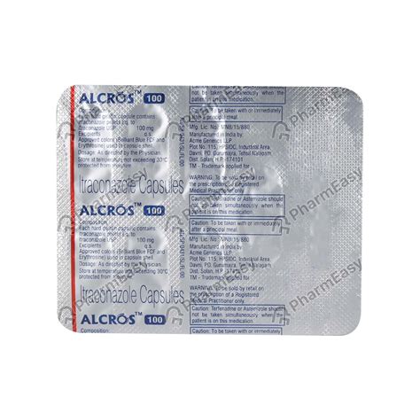 Alcros 100 MG Capsule (7): Uses, Side Effects, Price & Dosage | PharmEasy