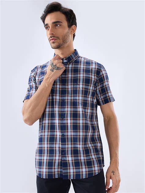 Parx Men Blue Slim Fit Checks Casual Shirt – MyRaymond
