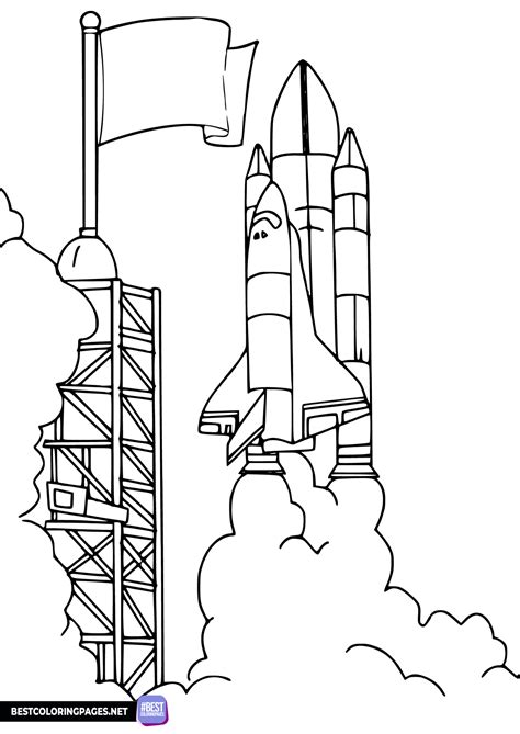 Rocket ship coloring sheet - Free printable coloring pages