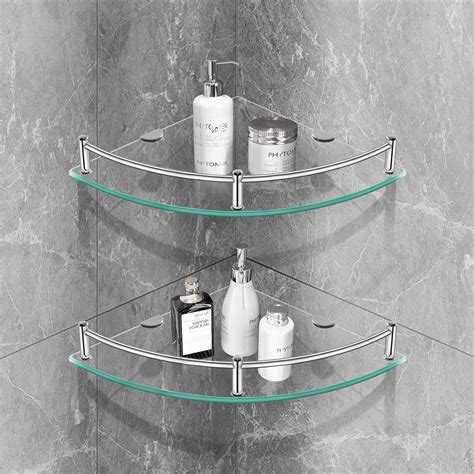 YorkHoMo Glass Corner Shelf, Shower Caddies Glass India | Ubuy