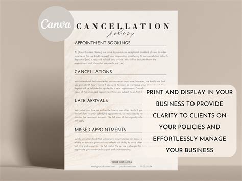 Editable Cancellation Policy Form, Printable Esthetician Templates ...