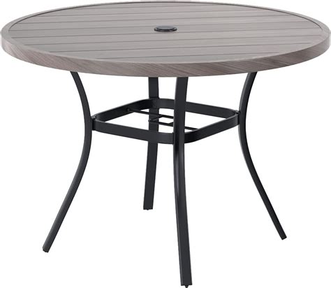 Amazon.com: VICLLAX Round Patio Table with Adjustable Umbrella Hole ...