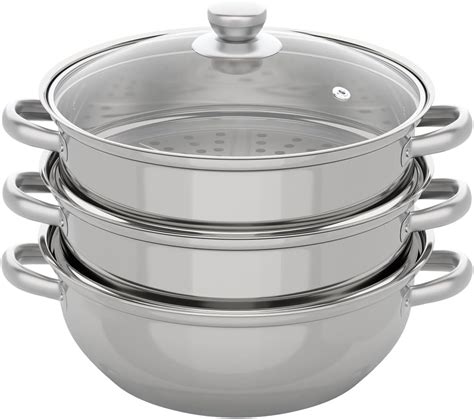 Amazon.com: YETINGSHOP 3-Tier Steamer Pot for Cooking, 11in Stainless ...