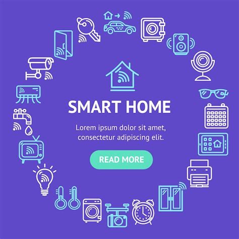 Smart Home Zeichen Design Runde Design Vorlage Symbol Leitung Konzept ...