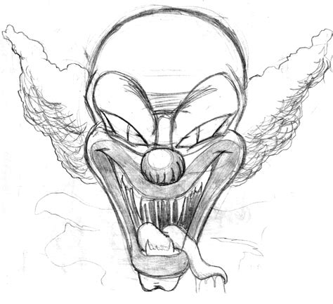 Scary Clown Face Drawing at GetDrawings | Free download