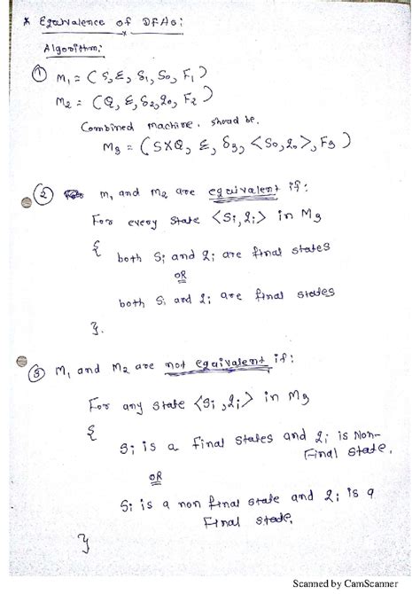 Equivalence of DFAs: Algorithm 1 CSE S1 - Combined Machine Analysis ...