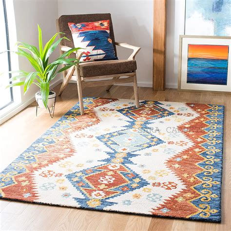 Buy Sara Carpets Handmade Loop Pile (NO Coming Wool Threads) Woollen ...