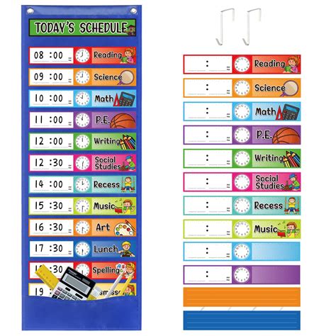 Buy Daily Schedule Pocket Chart Kit,40 Bright Attractive Double-Sided ...