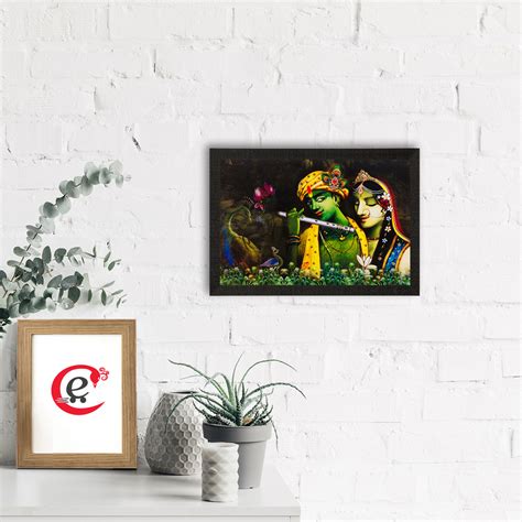 Radha Krishna Matt Textured UV Art Painting - eCraftIndia Online
