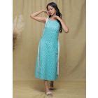 Indigo Hand Block Printed Cotton Dress