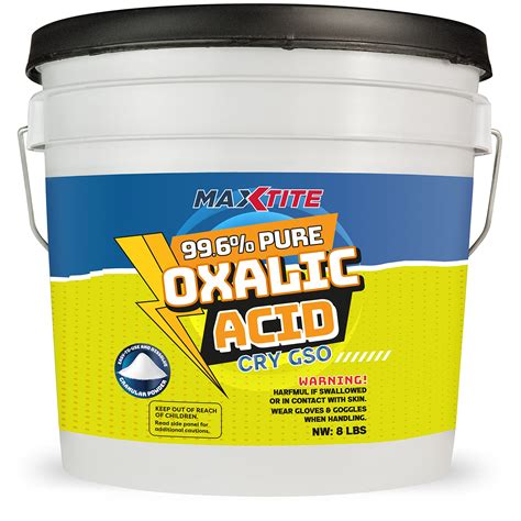 Oxalic Acid (8 lbs) 99.6% Pure - Metal & Wood Cleaning and Bleaching ...