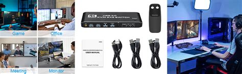 MICROWARE 2x2 HDMI kvm Switch 4K 60Hz Dual Monitor KVM HDMI Extended ...