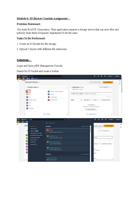S3 Bucket Creation Assignment – 1 - Module 6: S3 Bucket Creation ...