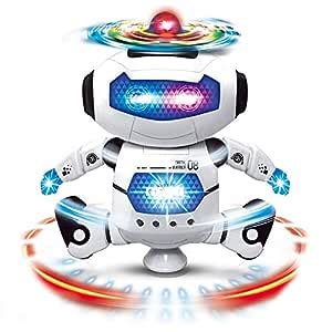 Interactive Dancing Robot Toy for Kids with 360° Rotation, Flashing ...